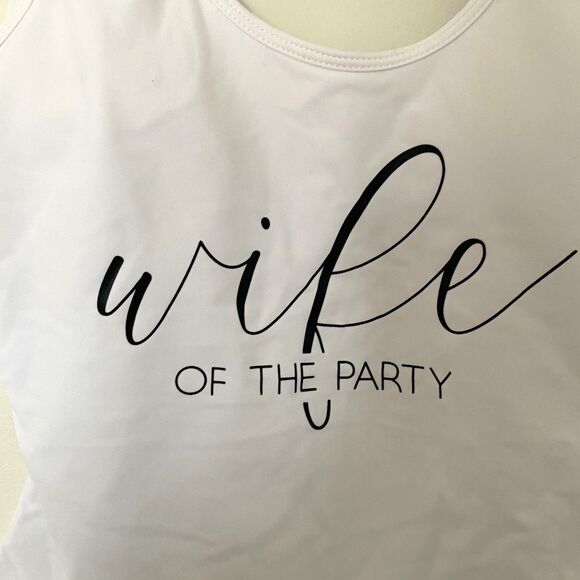 NWT Davis Bridal White Wife of the Party Swimsuit Cup Padding Chic Fun Sz M - Picture 4 of 12